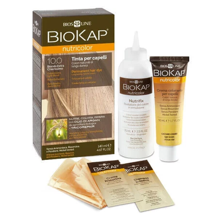 Biokap Nutricolor, краска для волос, 10.0 золотистый очень светлый блондин, 140 мл КОНТАМИНИРОВАННАЯ УПАКОВКА: цены и характеристики