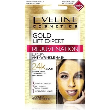 Eveline Gold Lift Expert 3in1 1×7 мл, маска для лица: цены и характеристики