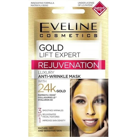Eveline Gold Lift Expert 3in1 1×7 мл, маска для лица: цены и характеристики