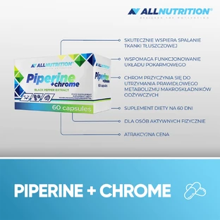 Allnutrition, Пиперин + хром, 60 капсул