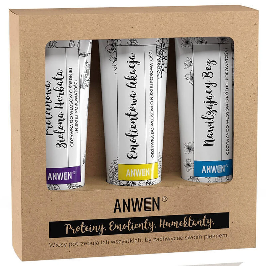 Anwen Set, Кондиціонери для волосся з низькою пористістю, 3 x 100 мл: ціни та характеристики