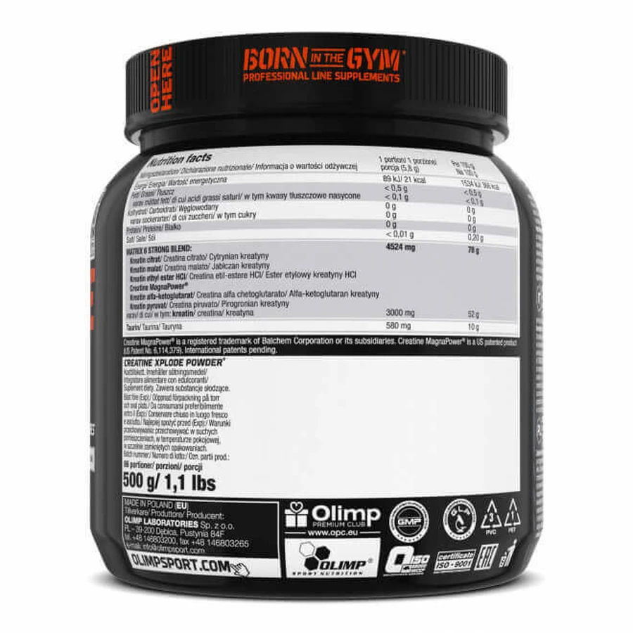 Olimp Creatine Xplode Powder, апельсиновий смак, 500 г: ціни та характеристики