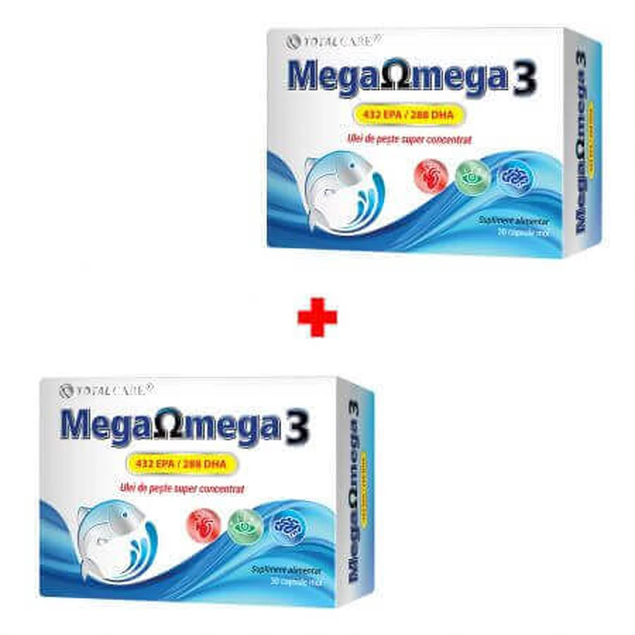 Мега Омега 3 Cosmopharm Mega Omega 3, м'які капсули, 2 упаковки по 30 шт.: ціни та характеристики