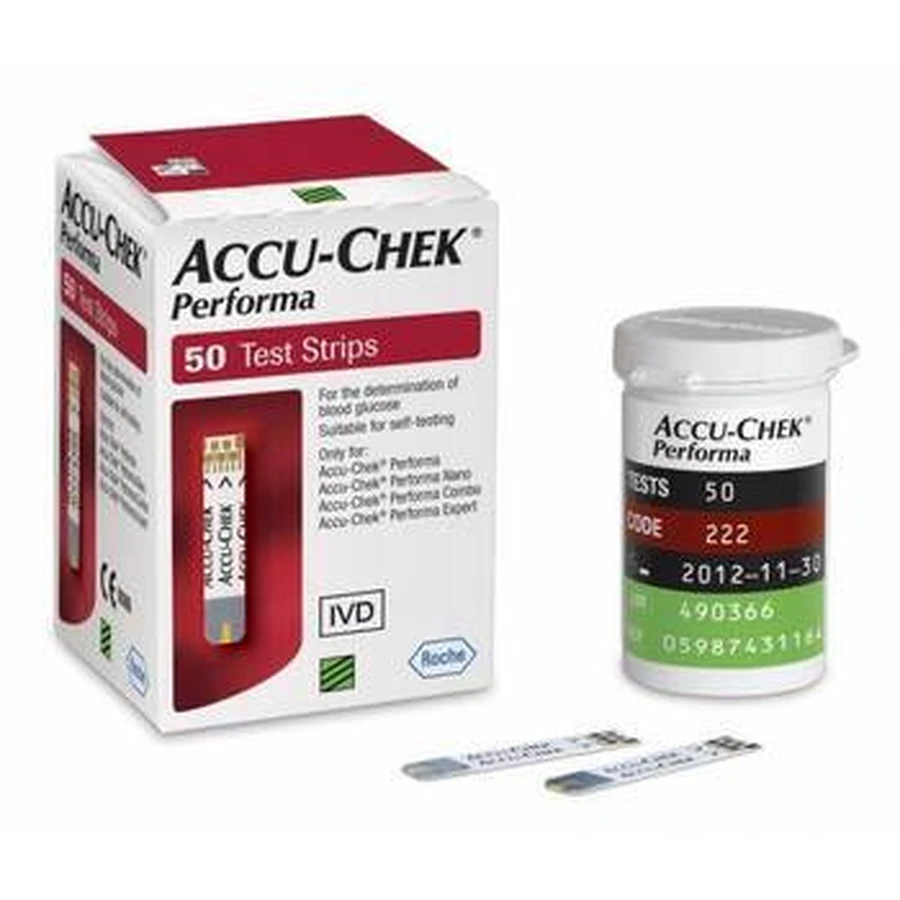 Тест полоски для глюкометров Roche Accu-Chek Performa, 50 штук: цены и характеристики