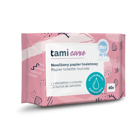 Tami Care, вологий туалетний папір з екстрактом ромашки, 60 пачок КОРОТКИЙ ТЕРМІН: ціни та характеристики