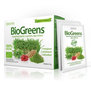 BioGreens SuperFood Organic с ростками, морскими водорослями, 28 пакетиков, Зенит
