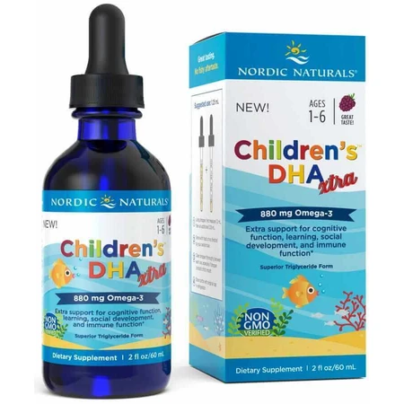 Дитяча DHA Xtra 880 мг Berry Punch Ягідний пунш (60 мл) Nordic Naturals: ціни та характеристики