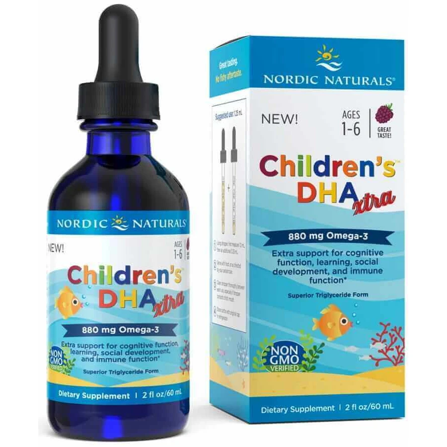 Дитяча DHA Xtra 880 мг Berry Punch Ягідний пунш (60 мл) Nordic Naturals: ціни та характеристики