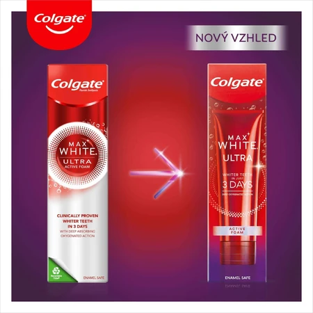 Colgate Max White Ultra Active Foam, отбеливающая зубная паста 50 мл: цены и характеристики