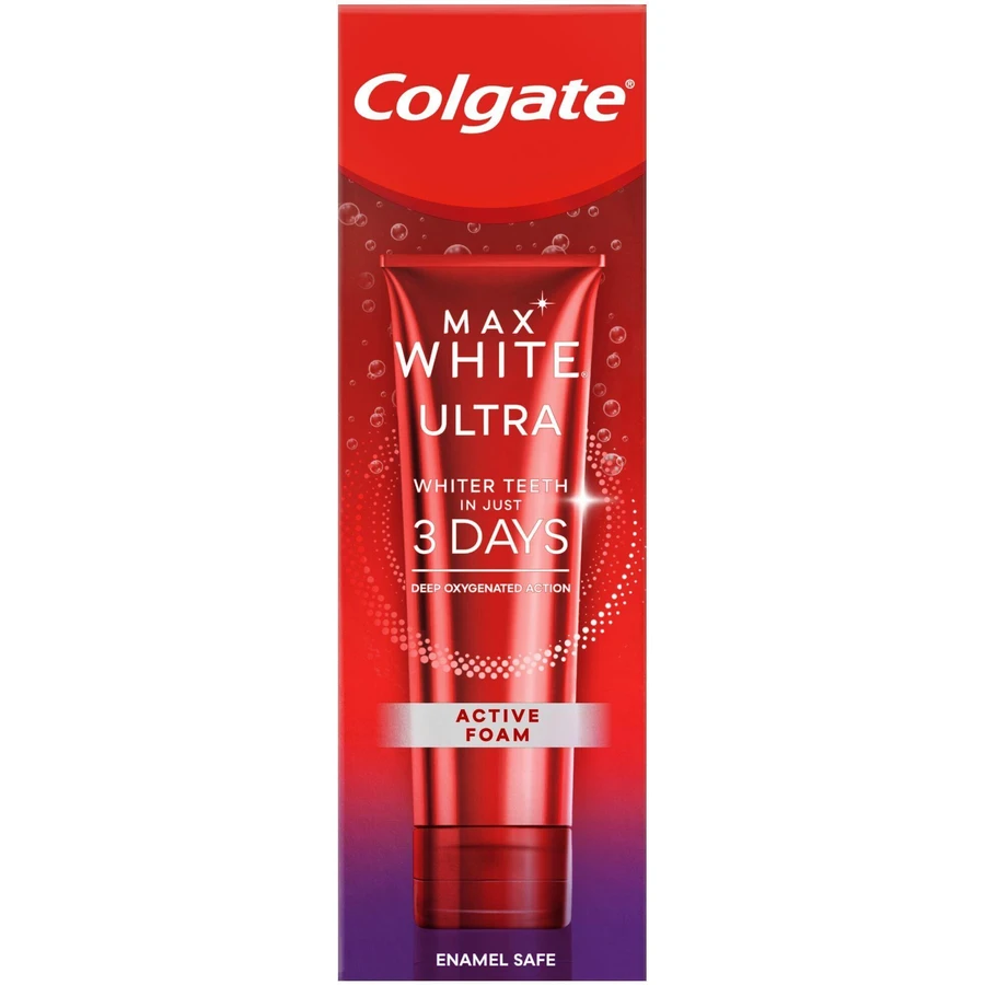 Colgate Max White Ultra Active Foam, отбеливающая зубная паста 50 мл: цены и характеристики