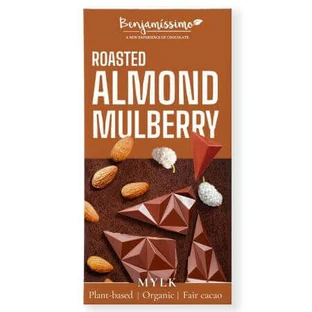 Органический шоколад с миндалем и шелковицей, 60 г, Benjamisimo