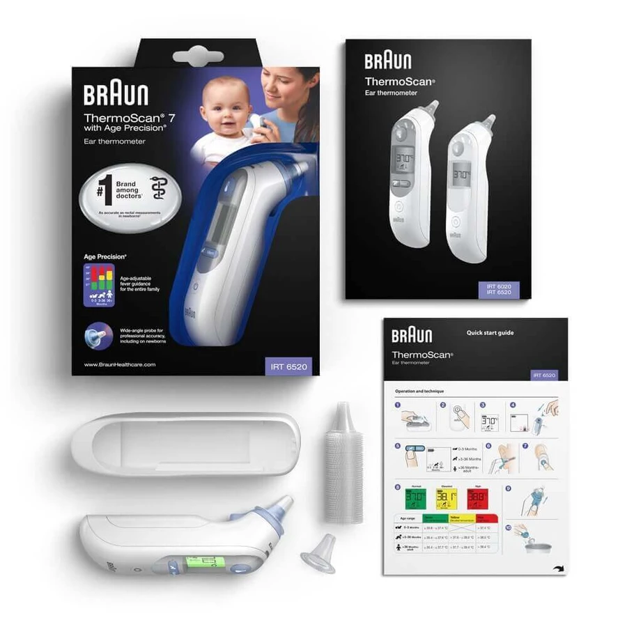 Вушний термометр Braun IRT6520 Thermoscan 7 + іграшковий термометр, 1 штука: ціни та характеристики