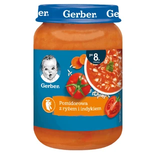 Суп Gerber, томатный с рисом и индейкой, после 8 месяцев, 190 г