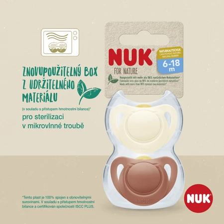 Nuk for NATURE латексна соска 6-18м. КОРОБКА червона 2 шт: ціни та характеристики
