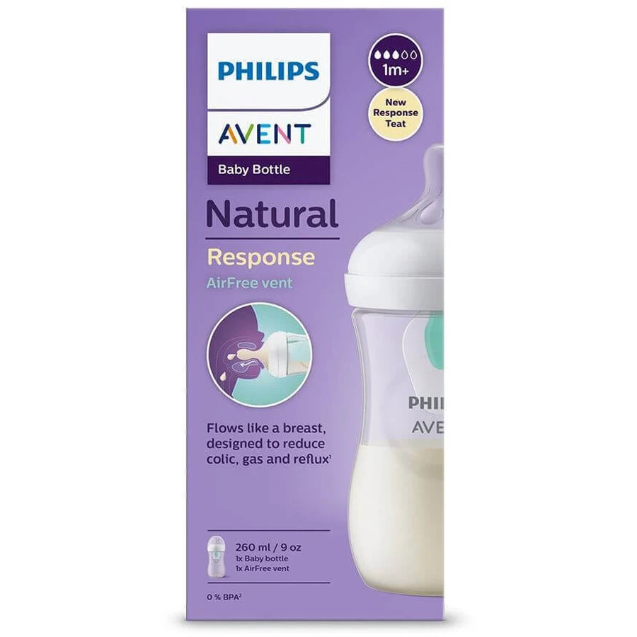 Пляшечка Philips Avent Natural Response з клапаном AirFree 260 мл, від 1 місяця: ціни та характеристики