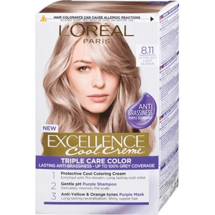 Loreal Paris EXCELLENCE CREME Стійка фарба для волосся з аміаком 8.11, 1 шт.