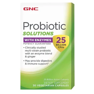 Пробиотик Solutions с ферментами (424630), 30 капсул, GNC