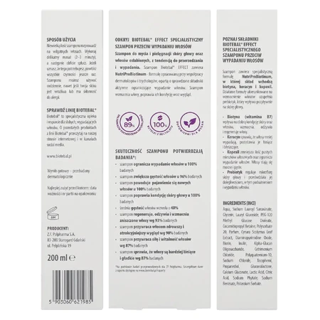 Biotebal Effect Спеціалізований шампунь проти випадіння волосся, 200 мл: ціни та характеристики