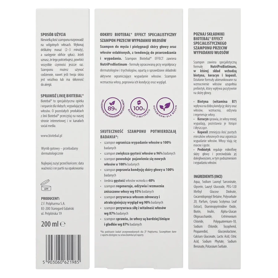 Biotebal Effect Спеціалізований шампунь проти випадіння волосся, 200 мл: ціни та характеристики