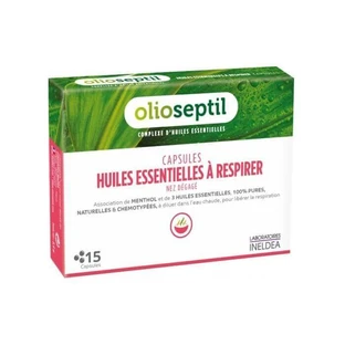 Эфирные масла для ингаляций Olioseptil A Respirer, 15 капсул, Laboratoires Ineldea