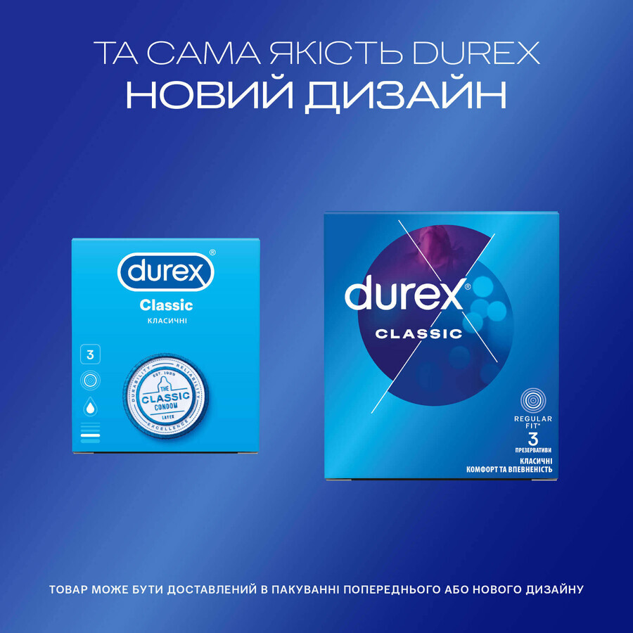 Презервативи Durex Classic 3 шт: ціни та характеристики