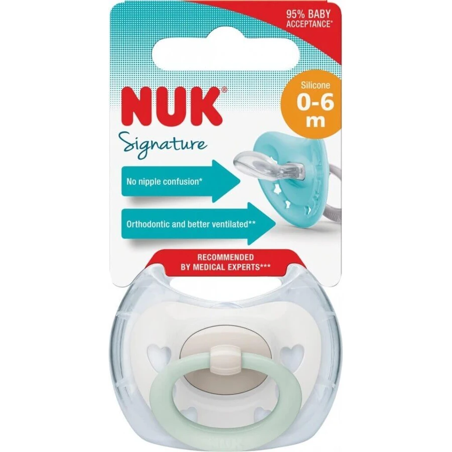 NUK Signature Soother 0-6 м. КОРОБОЧКА 1×1 шт, пустушка: ціни та характеристики