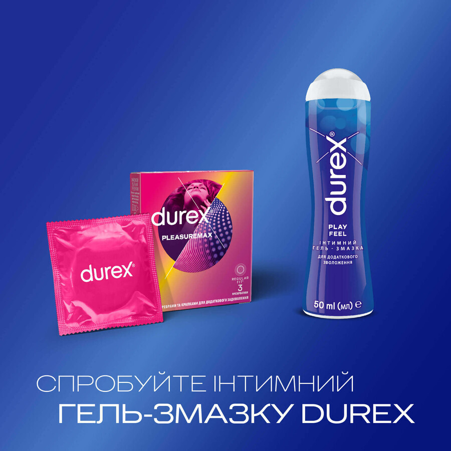 Презервативы латексные с силиконовой смазкой DUREX Pleasuremax с ребрами и точками, 3 шт.: цены и характеристики