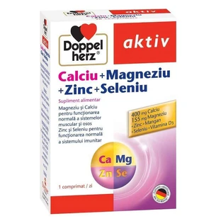 Кальцій + Магній+ Цинк+ Селен Doppelherz Calciu + Magneziu + Zinc+ Seleniu, 30 таблеток