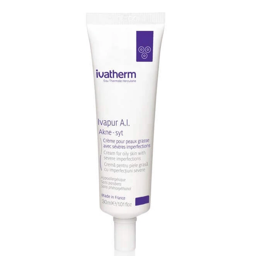 Крем для обличчя Ivatherm Ivapur A.I Akne-Syt Cream для жирної шкіри з вираженими недоліками, 30 мл : ціни та характеристики