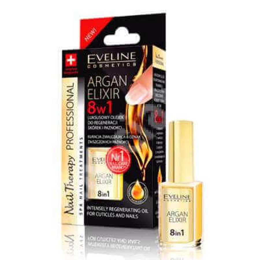 Аргановое масло для лечения ногтей Nail Therapy 8ÎN1, 12 мл, Eveline Cosmetics: цены и характеристики