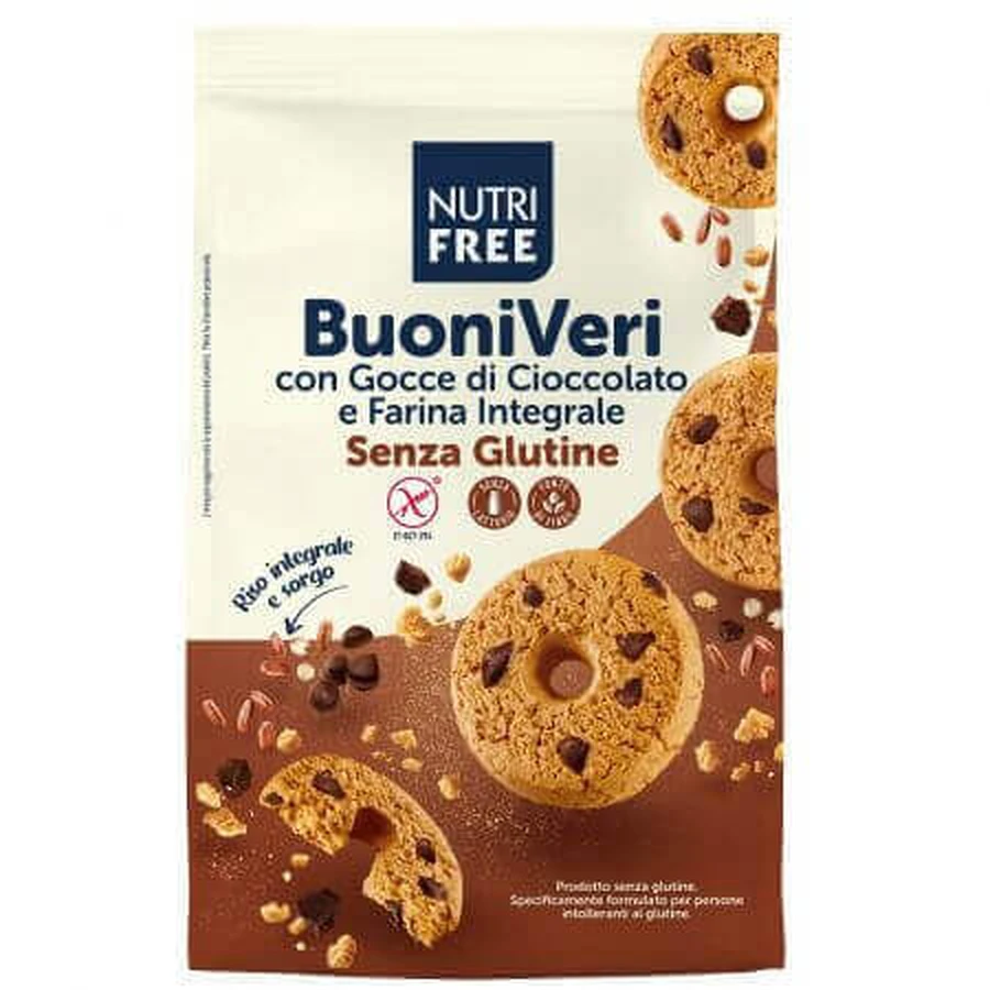 Печенье из цельнозерновой муки BuoniVeri с шоколадом, 250 г, без орехов: цены и характеристики