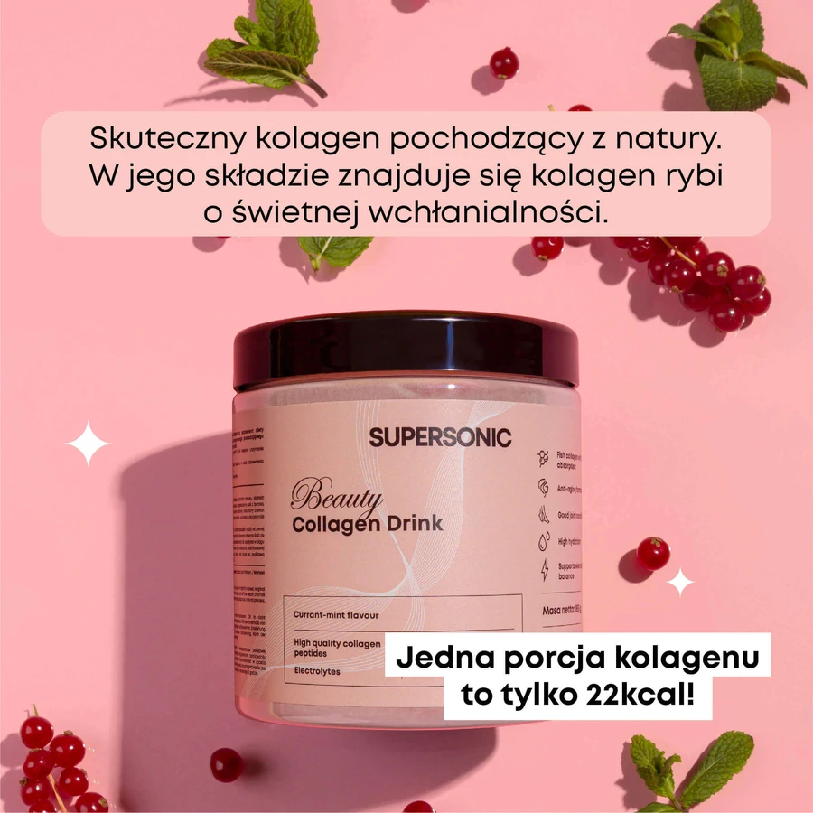 Колагеновий напій Supersonic Beauty, смородиново-міта, 185 г: ціни та характеристики
