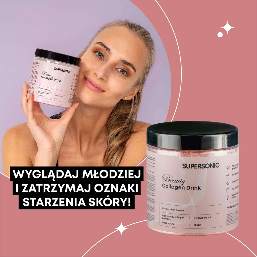 Колагеновий напій Supersonic Beauty, смородиново-міта, 185 г: ціни та характеристики