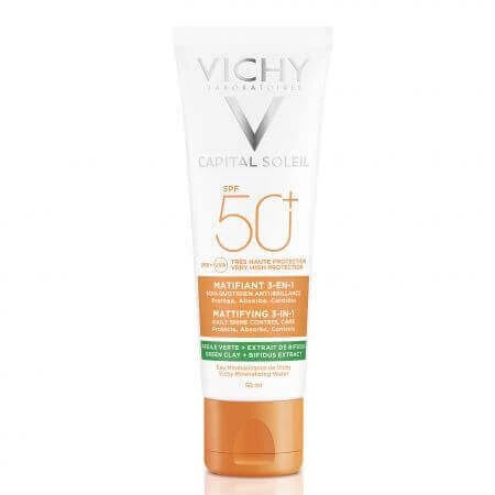 Vichy Capital Soleil 3 в 1 Антитенирующий матирующий крем с SPF 50+, 50 мл: цены и характеристики