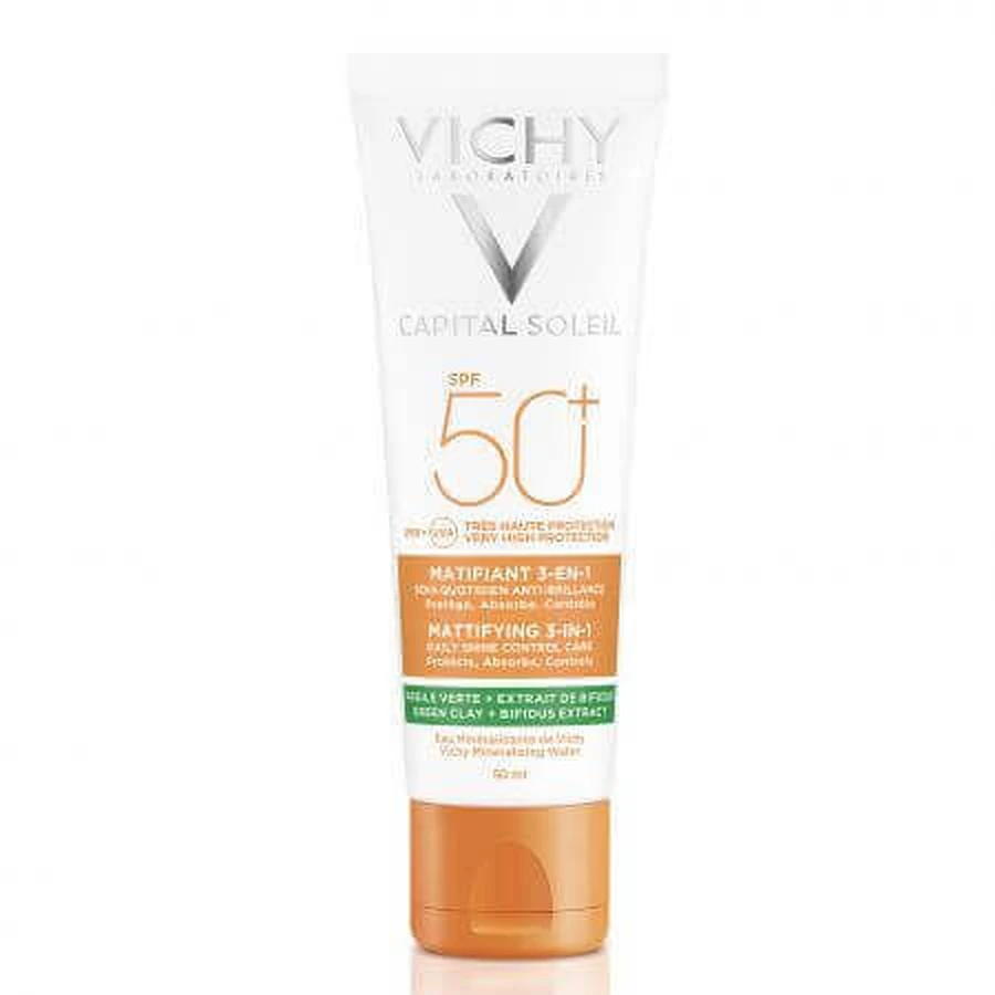 Vichy Capital Soleil 3 в 1 Антитенирующий матирующий крем с SPF 50+, 50 мл: цены и характеристики