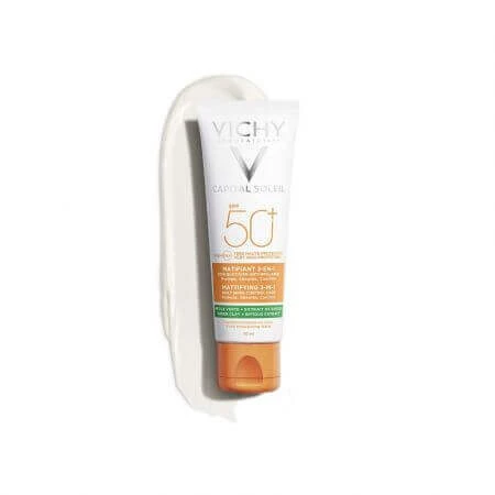 Vichy Capital Soleil 3 в 1 Антитенирующий матирующий крем с SPF 50+, 50 мл: цены и характеристики