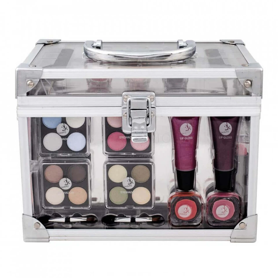 Набор для макияжа, 2K Beauty, прозрачный бьюти-кейс в комплекте: цены и характеристики