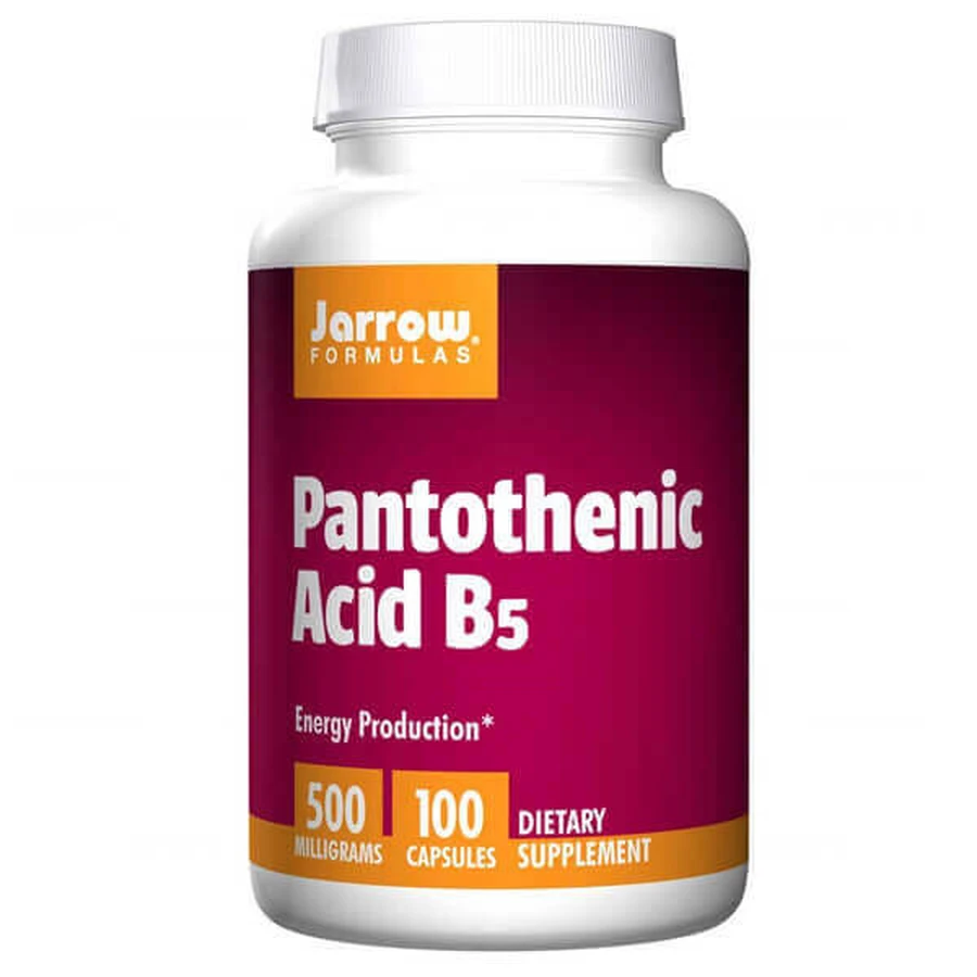 Jarrow Formulas Pantothenic Acid B5, пантотенова кислота 500 мг, 100 капсул: ціни та характеристики