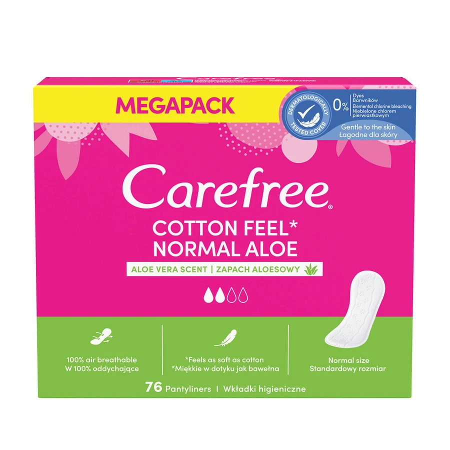 Безтурботні гігієнічні прокладки Cotton Feel Normal, алое, 76 шт.: ціни та характеристики
