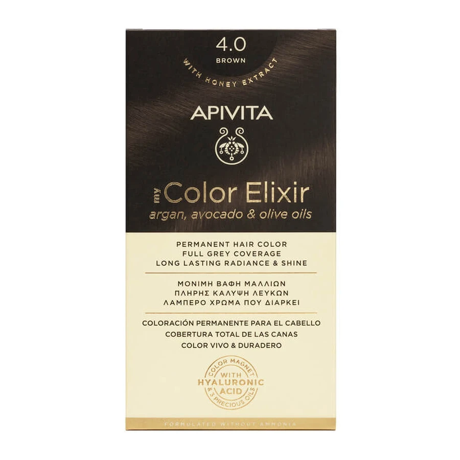 Фарба для волосся My Color Elixir, відтінок 4.0, Apivita: ціни та характеристики