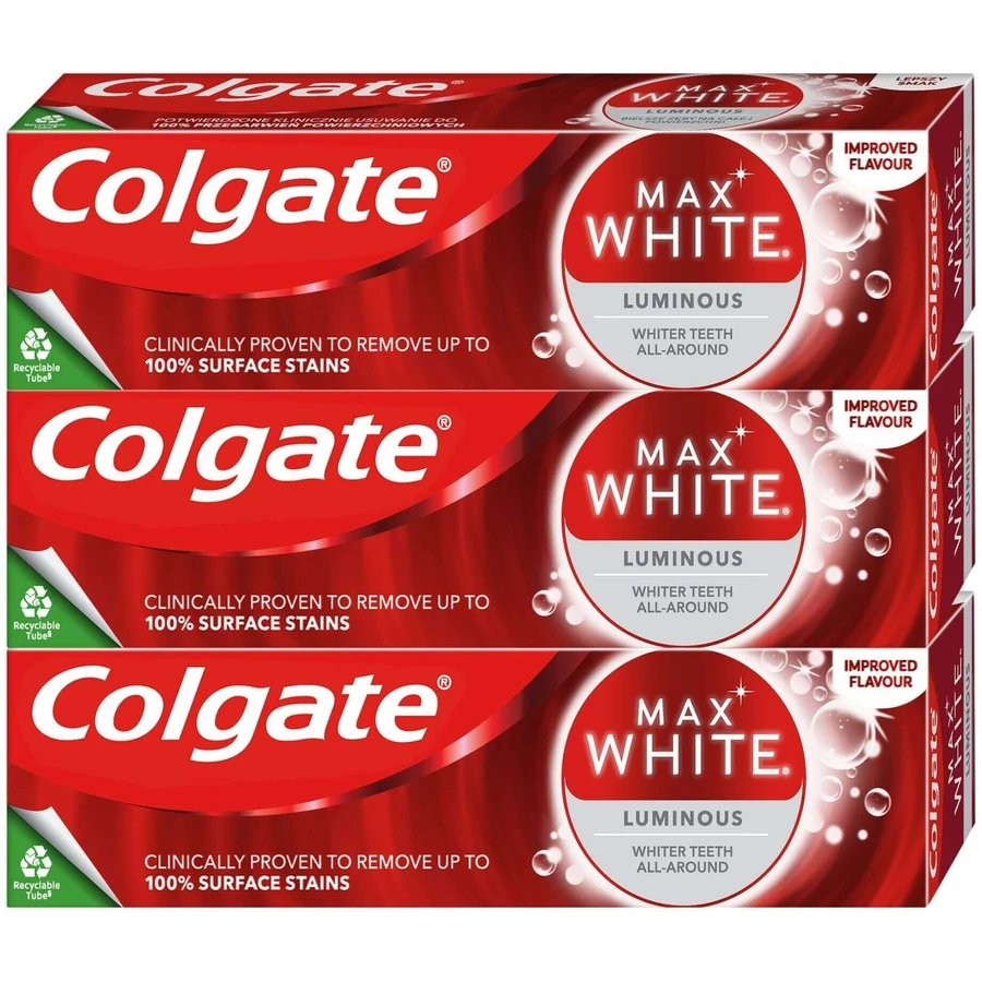 Colgate Max White Сяюча зубна паста 3 x 75 мл: ціни та характеристики