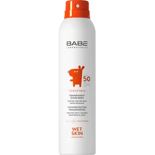 Babé Baby - Прозорий дитячий сонцезахисний спрей для вологої шкіри SPF 50, 200 мл