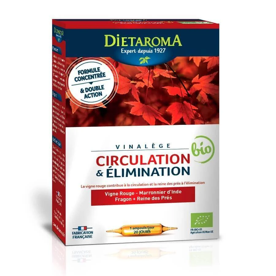 Циркуляція та виведення Віналег Циркуляція, 20 флаконів, Laboratoires Dietaroma: ціни та характеристики