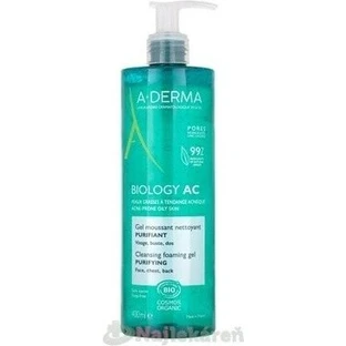 A-DERMA BIOLOGY AC Пінний очищуючий гель для шкіри, схильної до акне, 1×400 мл гель, очищуючий гель для шкіри