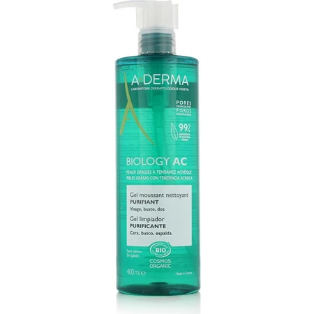 A-DERMA BIOLOGY AC Пінний очищуючий гель для шкіри, схильної до акне, 1×400 мл гель, очищуючий гель для шкіри: ціни та характеристики
