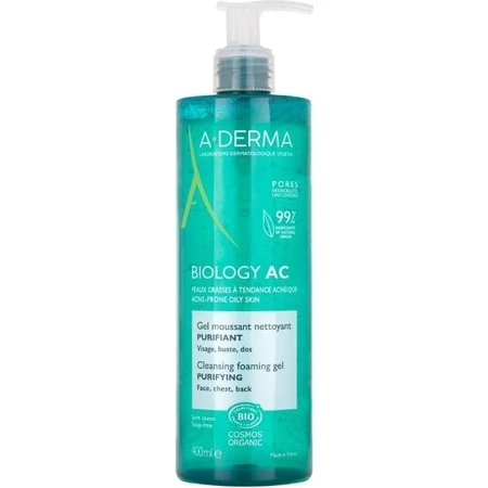 A-DERMA BIOLOGY AC Пінний очищуючий гель для шкіри, схильної до акне, 1×400 мл гель, очищуючий гель для шкіри: ціни та характеристики