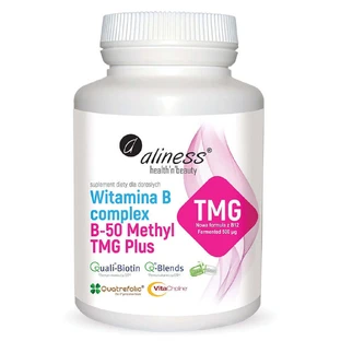 Комплекс вітамінів групи В Aliness B-50 Methyl TMG Plus, 100 вегетеріанських капсул