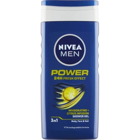 NIVEA Men Гель для душа Power Fresh 250 мл 1×250 мл, увлажняет кожу: цены и характеристики