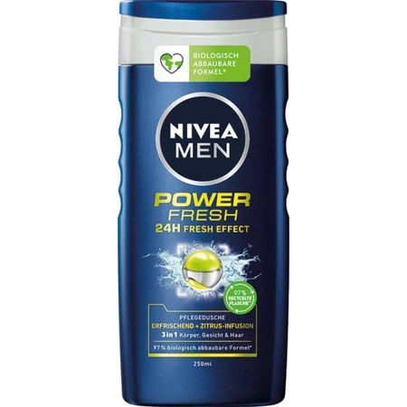 NIVEA Men Гель для душа Power Fresh 250 мл 1×250 мл, увлажняет кожу: цены и характеристики