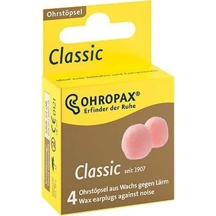 Вушні вкладиші Ohropax Classic Wax, одноразові,  4 шт
